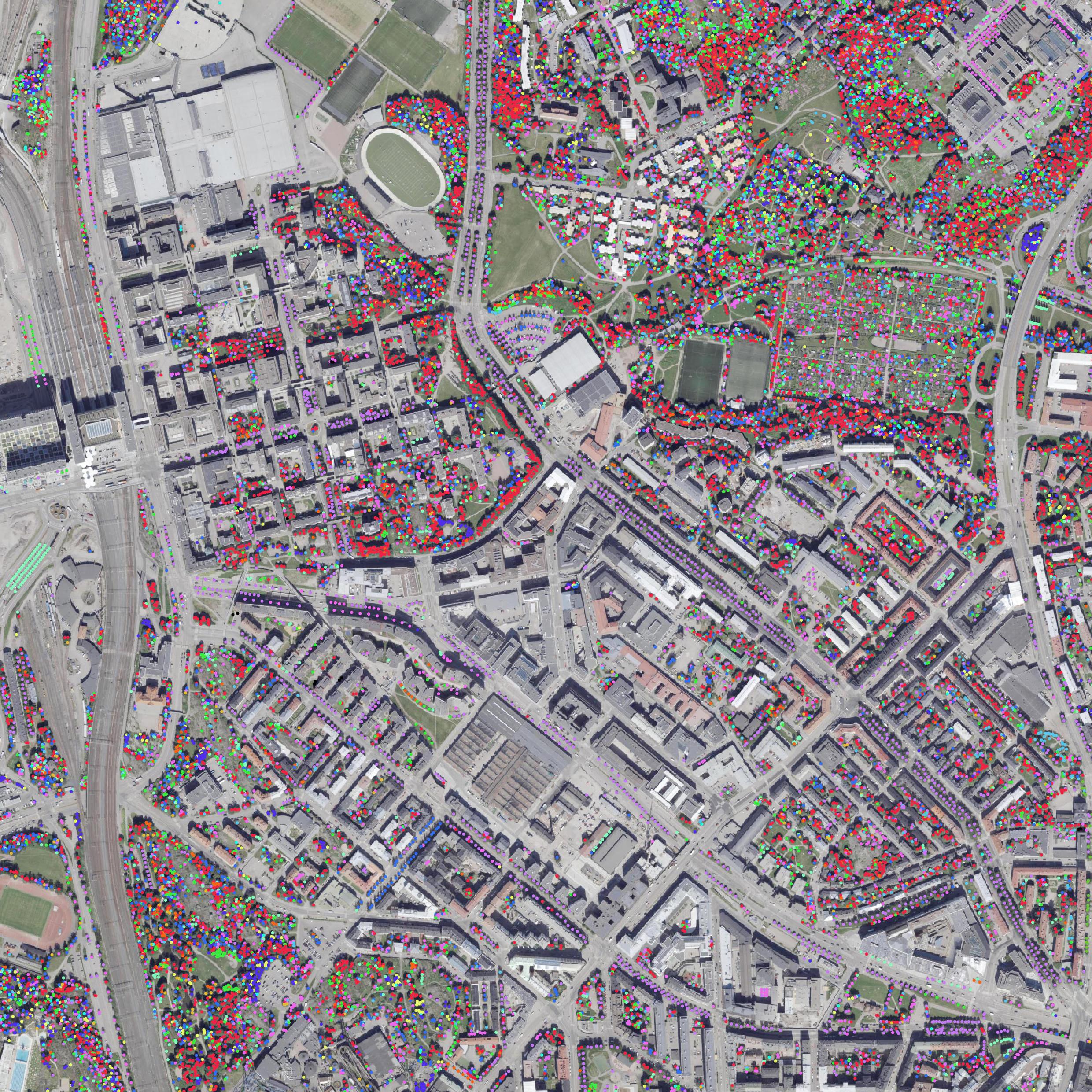 Multi-Algorithm-Based Large Scale Urban Tree Information Extraction and Its Applications in Urban Planning